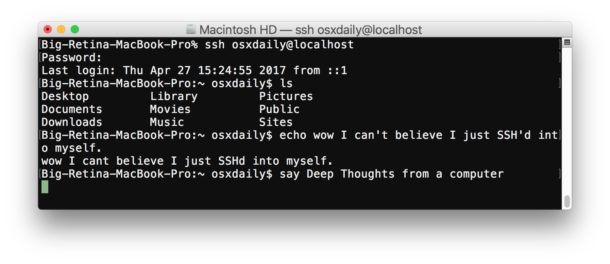 Ssh for mac os